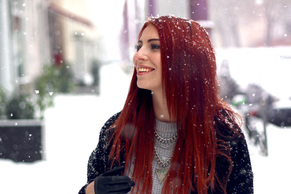 Schnee Berlin Masha Sedgwick hunter Leder Sacha Rock Winter Look Mode