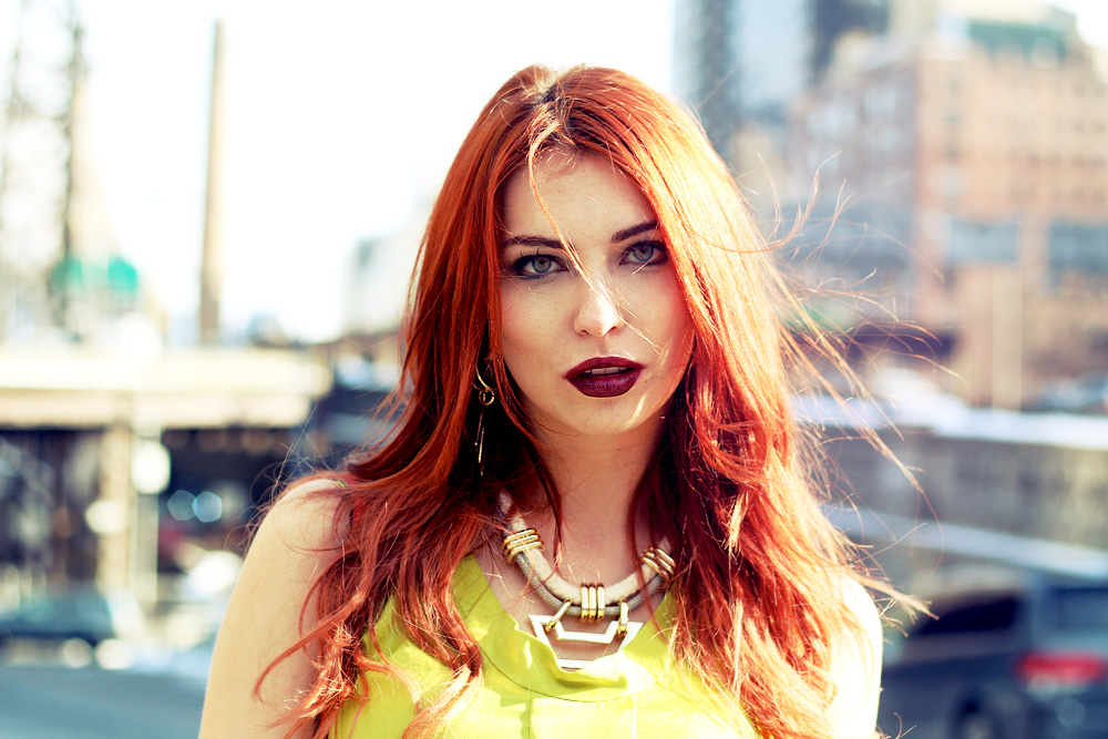 Masha Sedgwick New York Frühling Trend 2014 Blogger Streetstyle Outfit Style Look bunt Vitamin Farben Michael Kors Tasche BCBG Max Azria Forever21 Seidentop neongrün grasgrün Kombinieren Fashion Week
