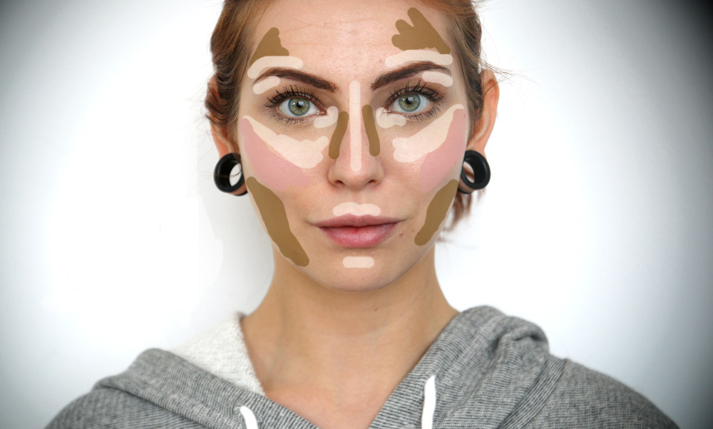 Masha Sedgwick contouring konturieren kontourieren highlighter bronzer gesicht formen schmales gesicht wangenknochen hervorheben vollere lippen schminktechnik make up schminke kosmetik ohne op