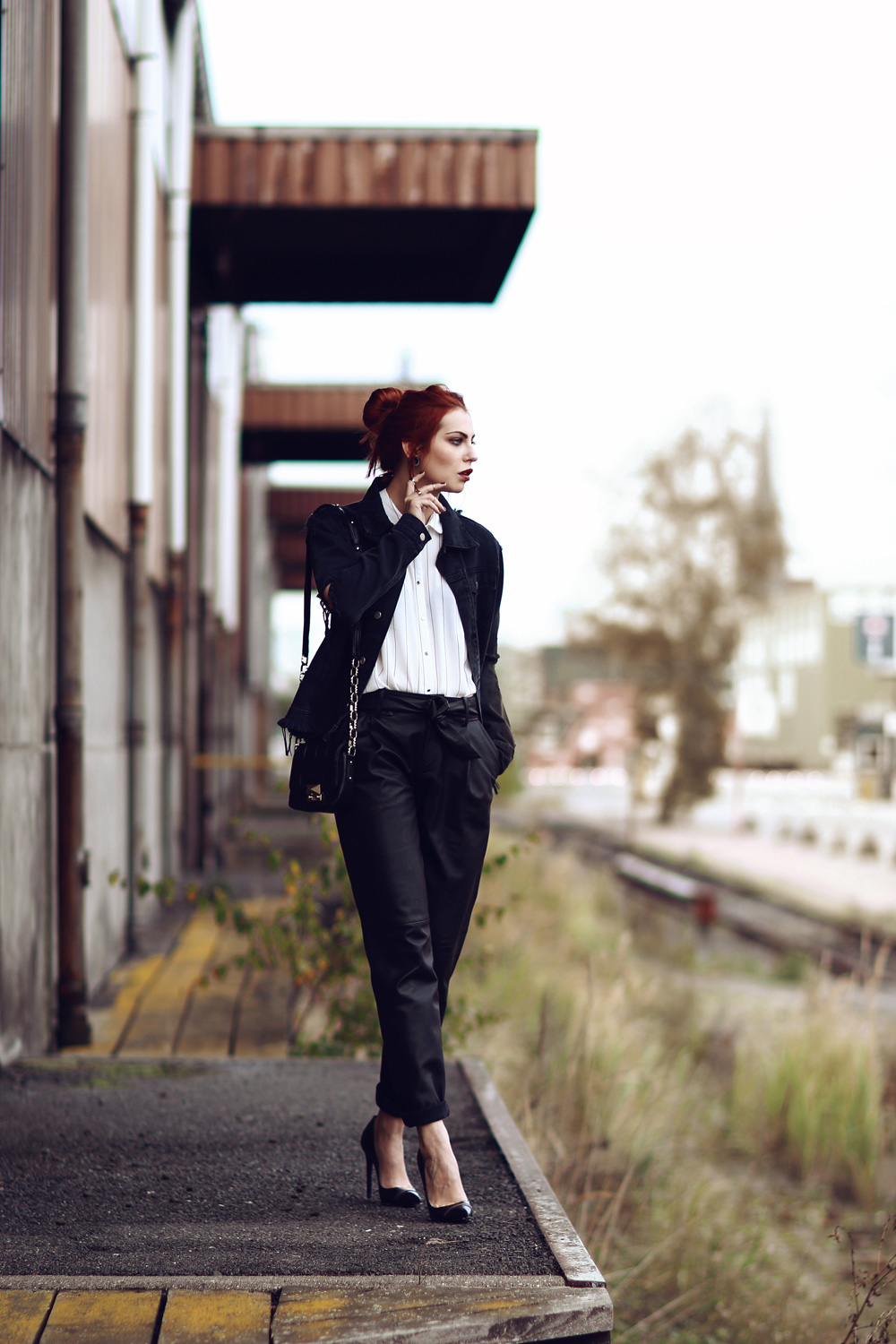 tomboy outfit comptoir des cotonniers aw14 leather pants chino masculine trend fashion 2015 oversized grunge edgy style