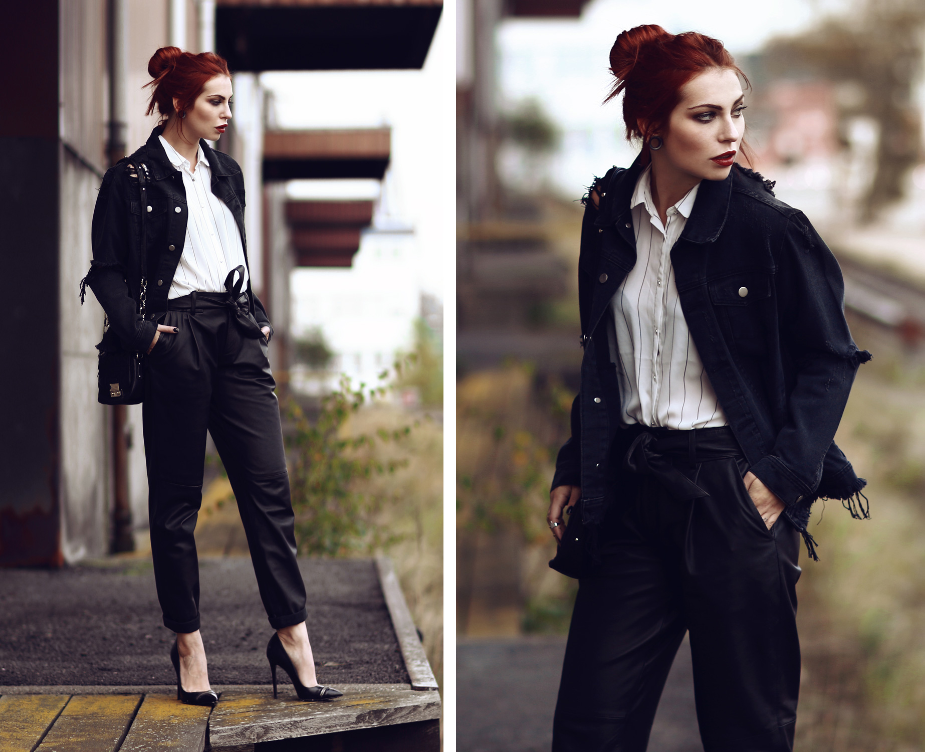 tomboy outfit comptoir des cotonniers aw14 leather pants chino masculine trend fashion 2015 oversized grunge edgy style
