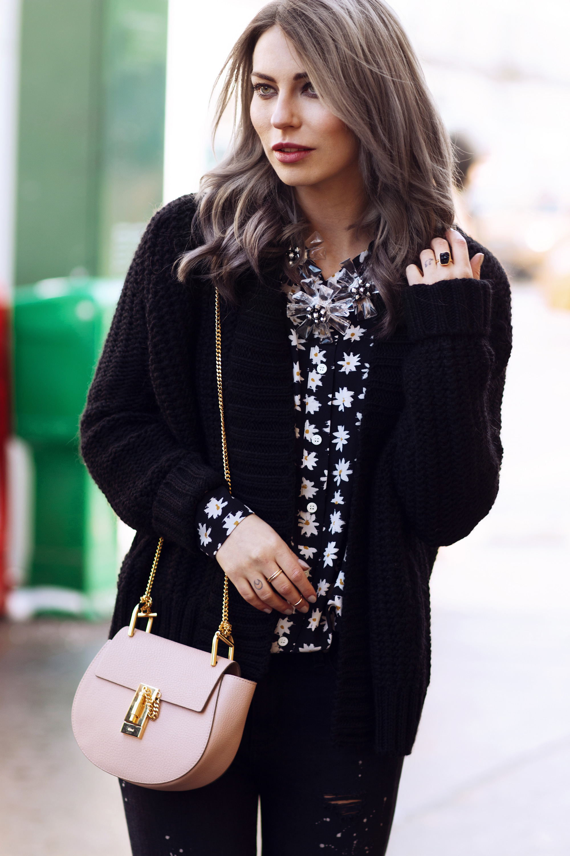 nyfw15 new york fashion week street style outfit lookbook masha sedgwick sonia rykiel paige spring summer edgy daisy chloe drew black