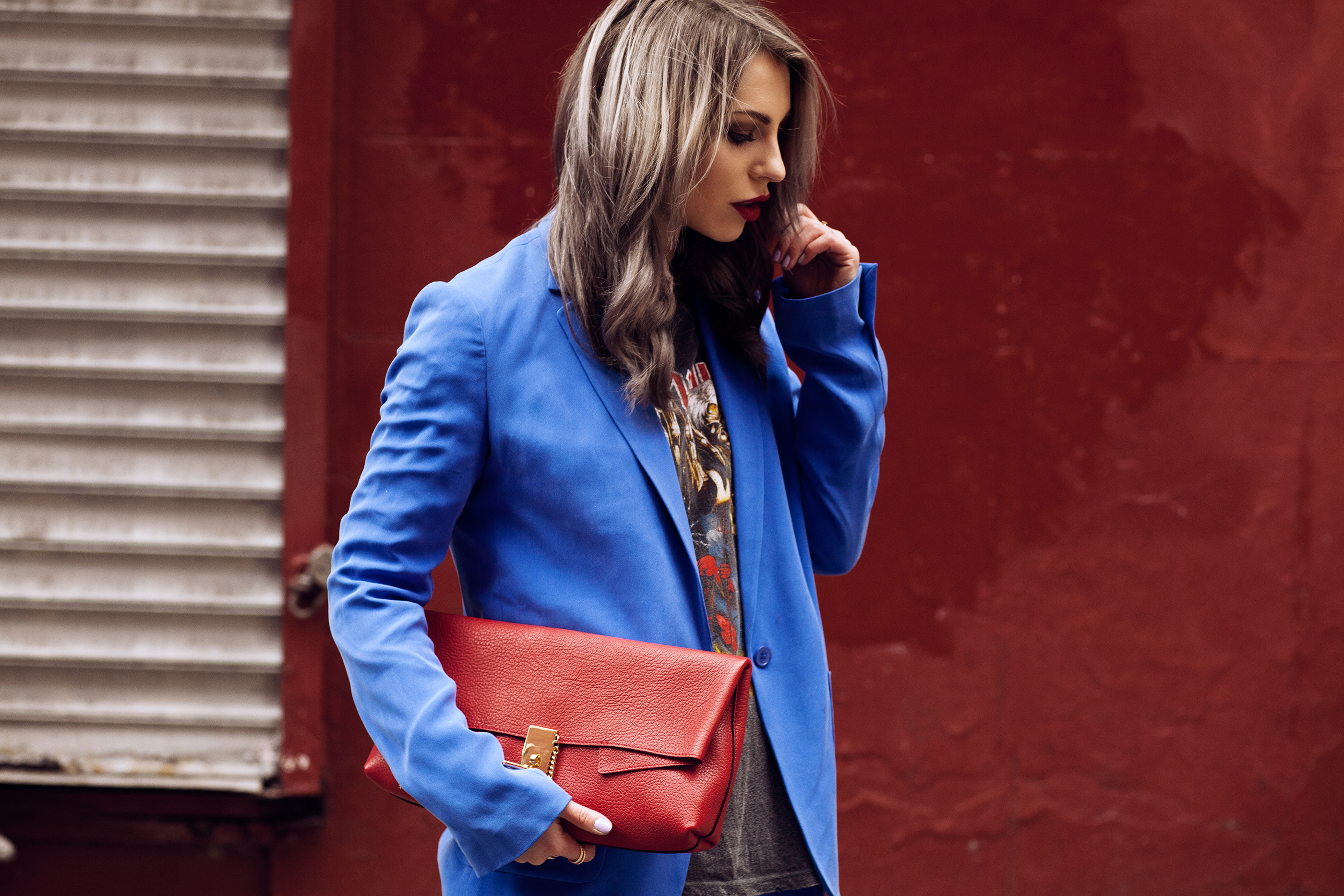 new york street style masha sedgwick german fashion blogger berlin nyfw15 outfit barbara bui suit chloe bag saint laurent shoes colors trends modeblog