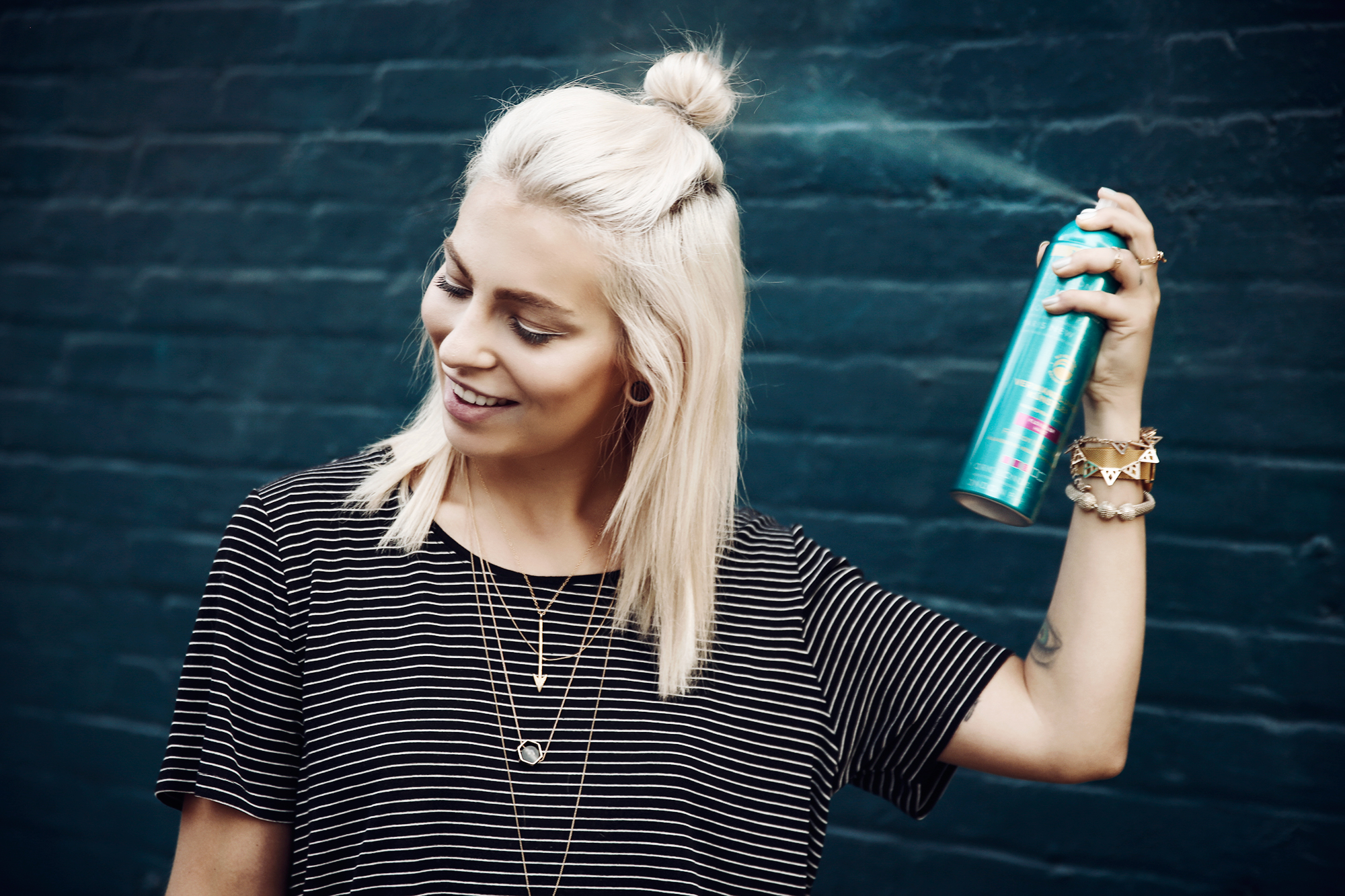 Masha Sedgwick | Portrait | platin blonde hair styles: sleek, braided, bun