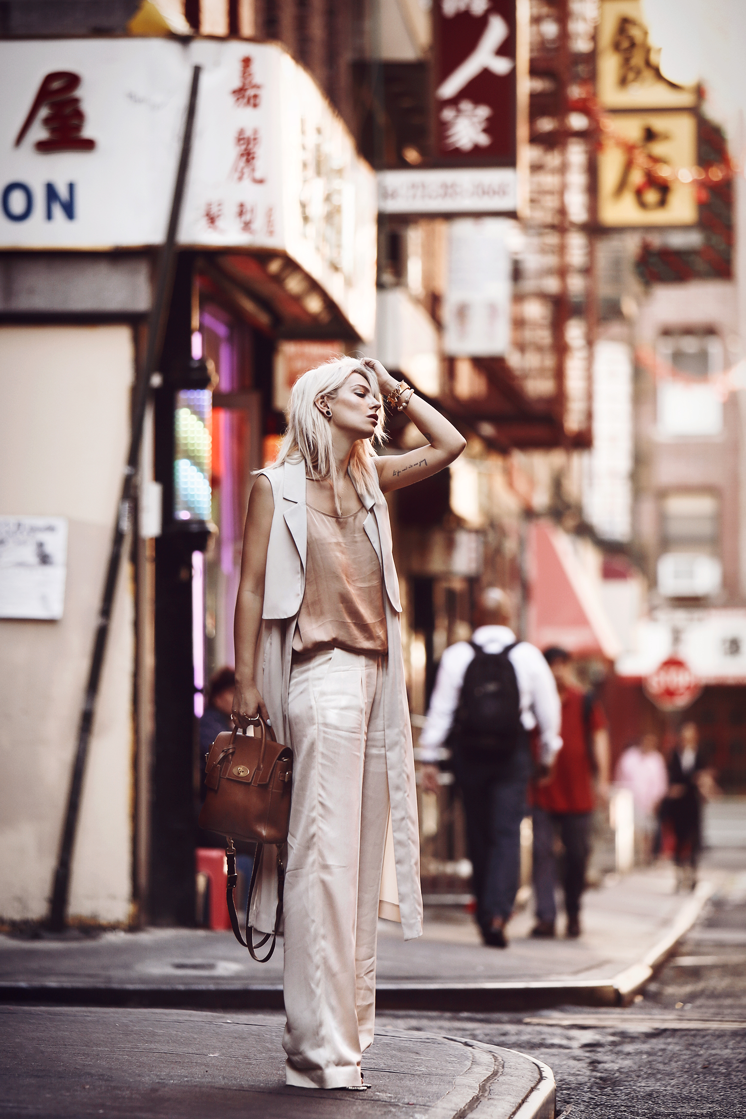 street style shot in Chinatown/New York during fashion week via Masha Sedgwick