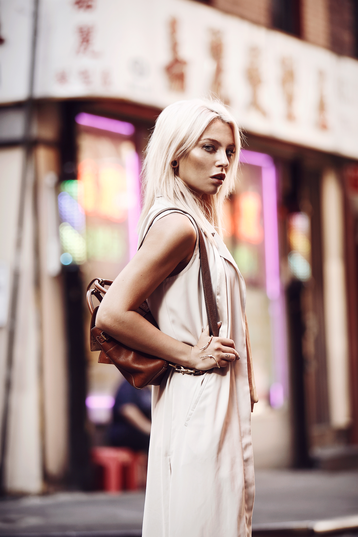 street style shot in Chinatown/New York during fashion week via Masha Sedgwick