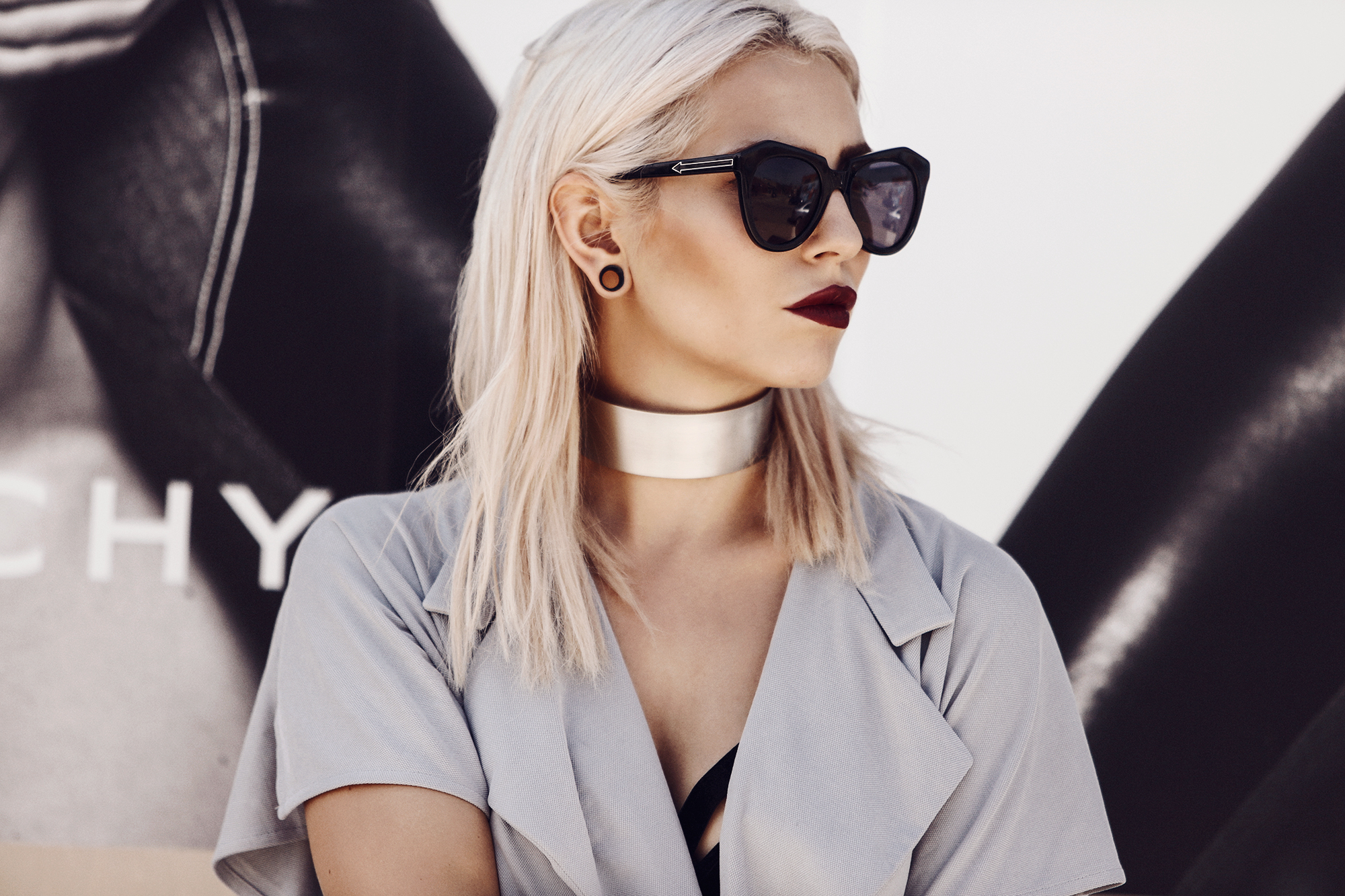 Street Style from New York, Brooklyn during Fashion Week | Blogger Masha Sedgwick is wearing a grey jumpsuit from By Malene Birger, a silver Mulberry bag and shoes from Diesel