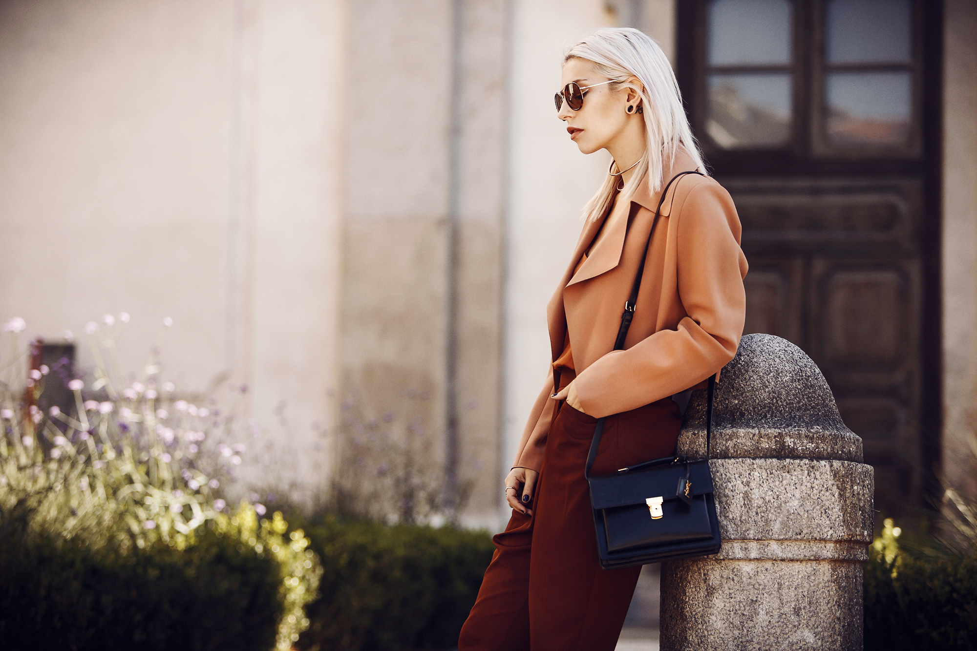 street style from Milan | via Masha Sedgwick | wearing By Malene Birger, Saint Laurent and Zara