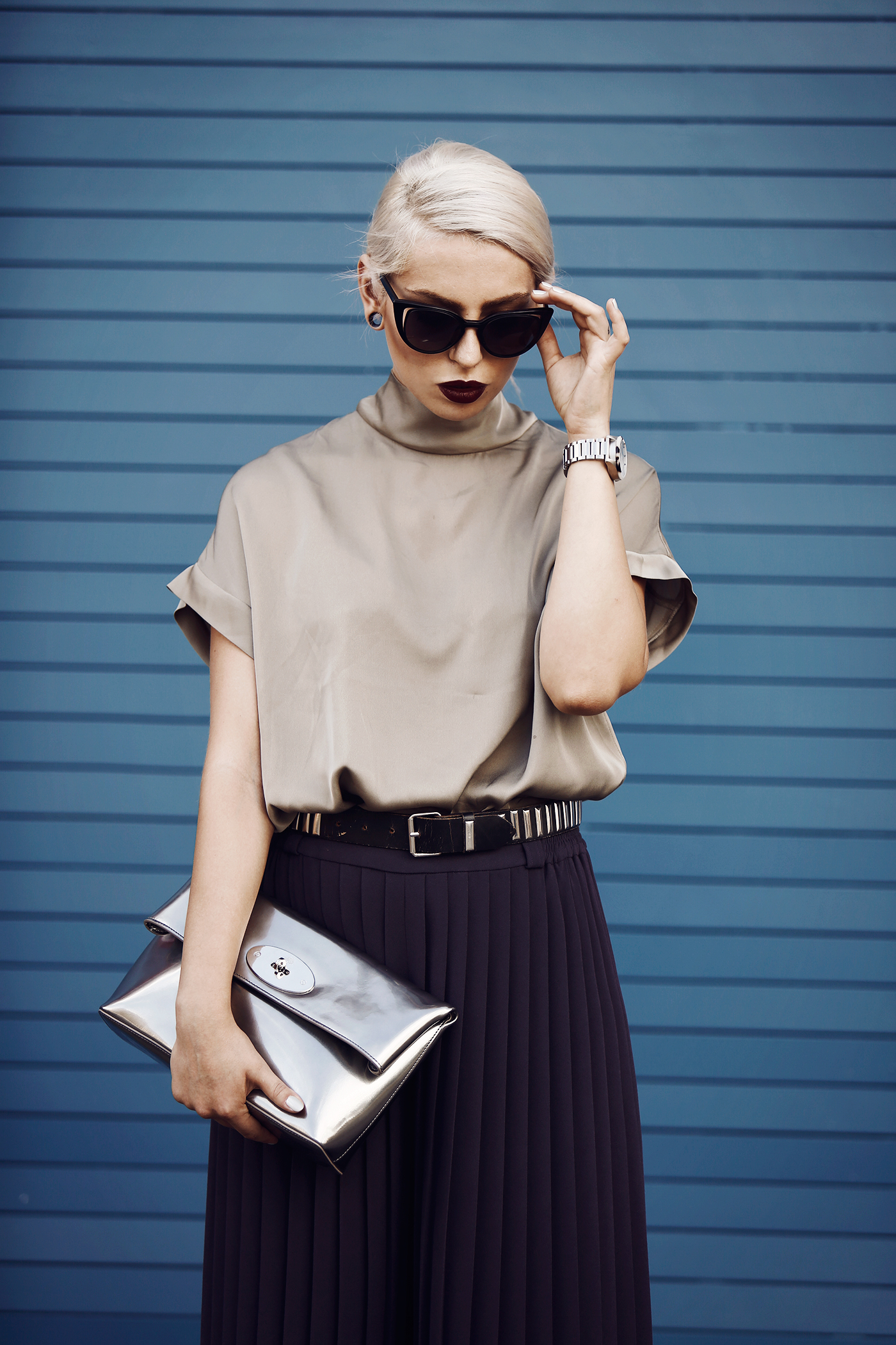 My first outfit from NYFW | street style from New York via Masha Sedgwick | featured brands: Joseph (culotte), By Marlene Birger (shirt), Mulberry (bag) & Fendi (sunnies)