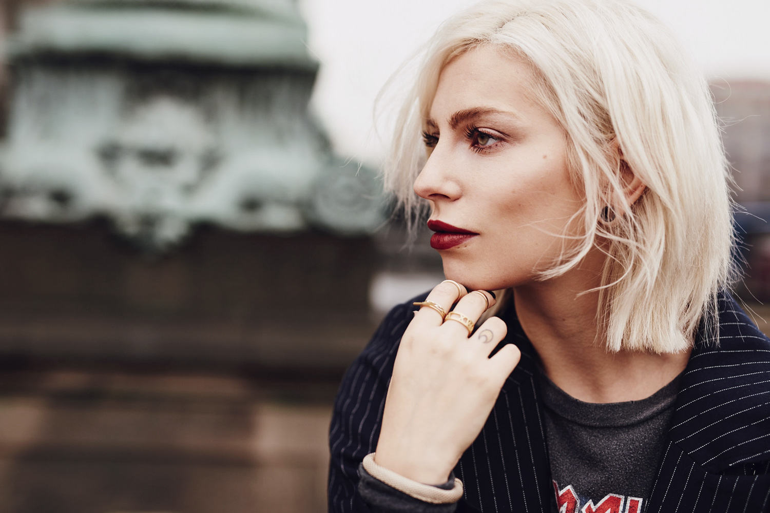 view more details on my blog | wearing an Iron Maiden band shirt with a blazer and loafers | mixing edgy, grunge and classy | street style, fashion, outfit