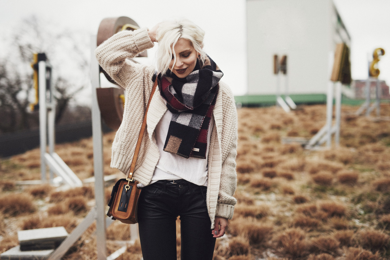 view more details on my blog | wearing lambskin shoes from Mou, a Burberry scarf, the Kenzo biker bag | Berlin Bikini Berlin 25hours | outfit | street style | winter