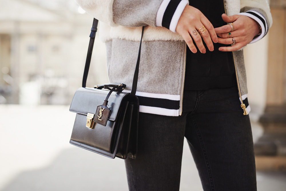 Oxford style | view more pictures on my blog | wearing a bomber jacket from Ivy Revel, zipper loafers and black cropped jeans | fashion in Berlin | selected femme, other stories, cheap monday, Saint Laurent