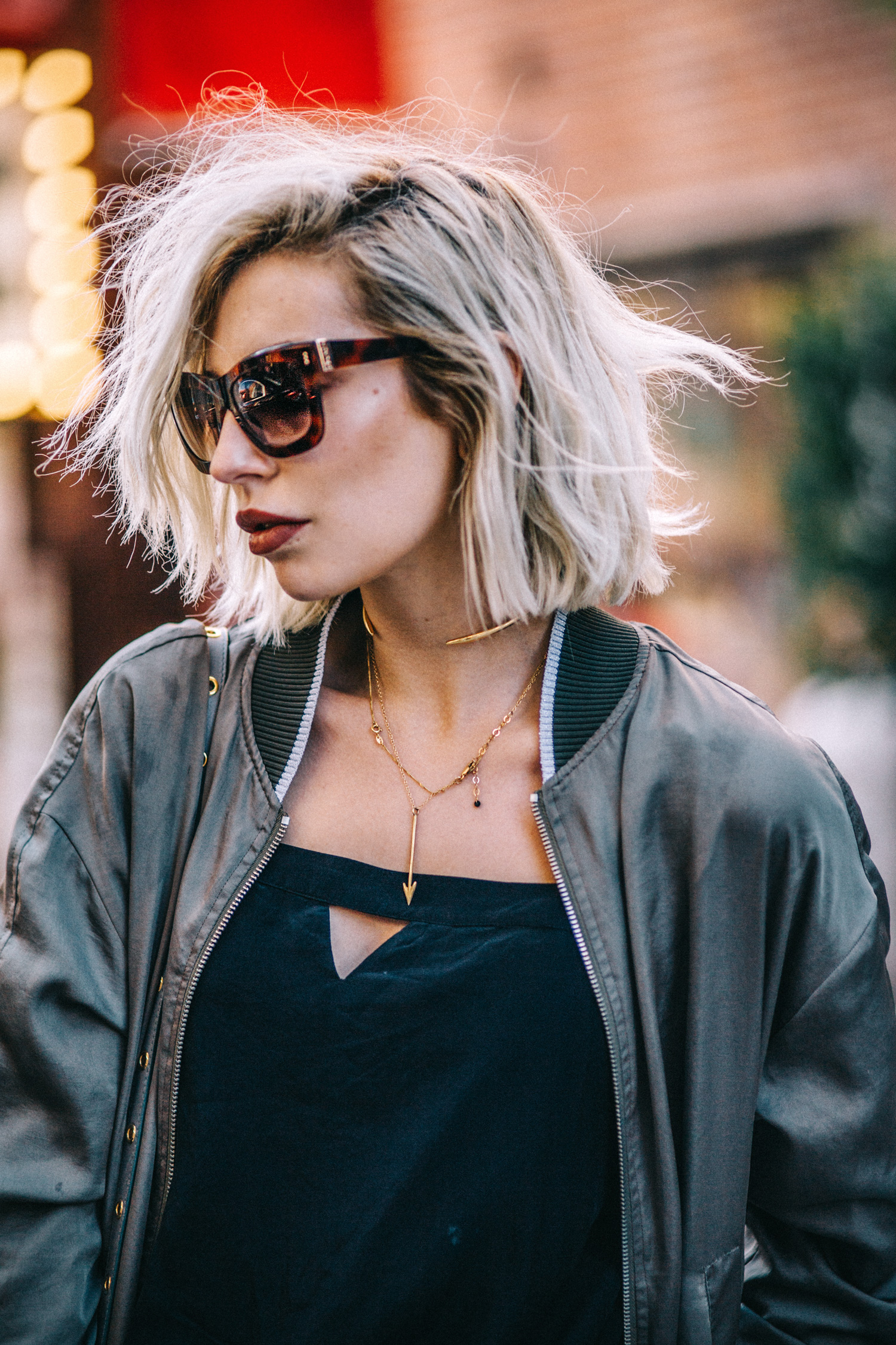 Chinatown in San Francisco | view more pictures on my blog | casual city style | Pinko bomber jacket, Filippa K. top, Nixon watch, Escada sunnies, Asos distressed grey jeans | fashion blogger | 