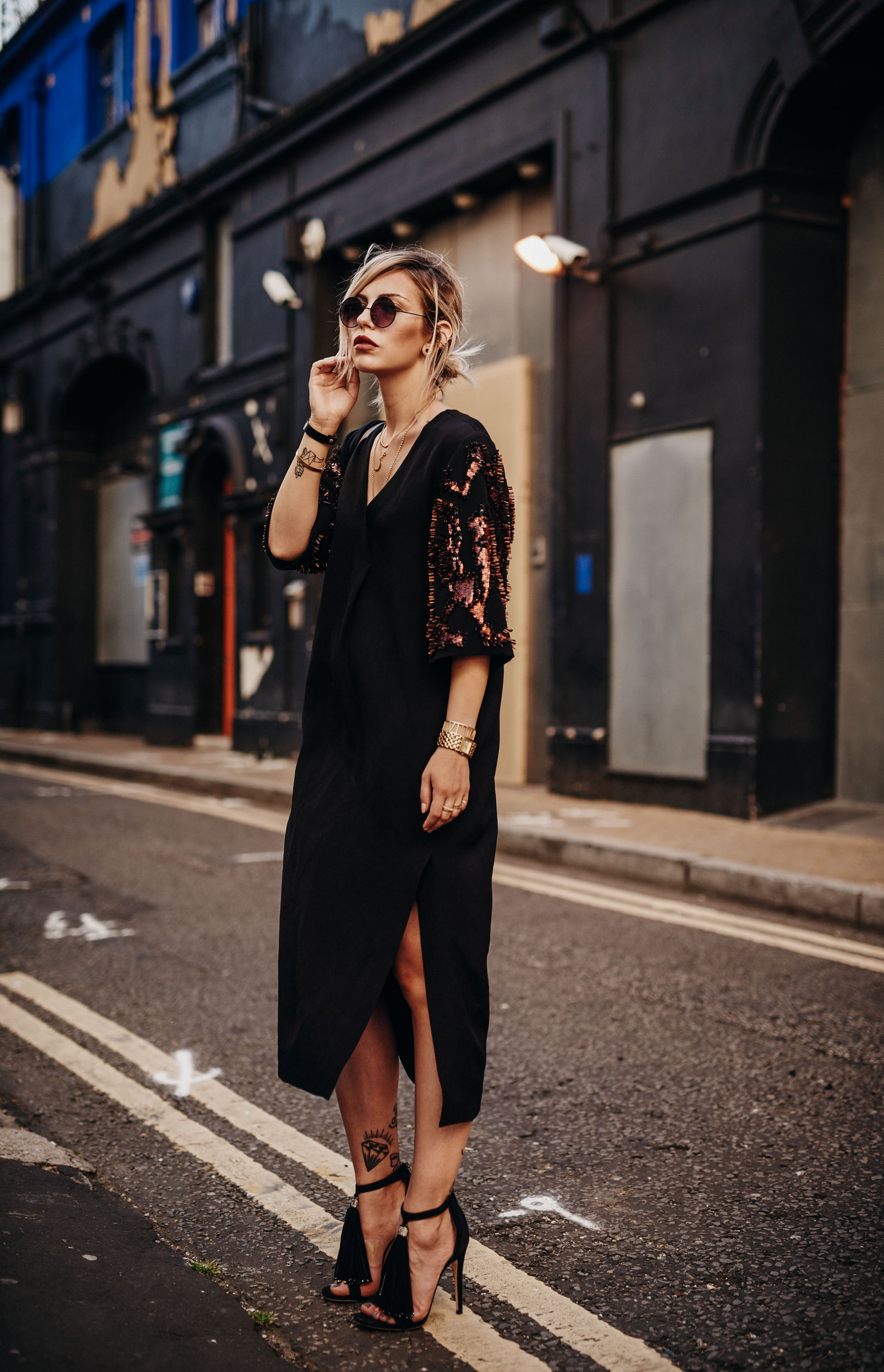 black maxi dress | dress: By Malene Birger | style: casual, chic, edgy | London