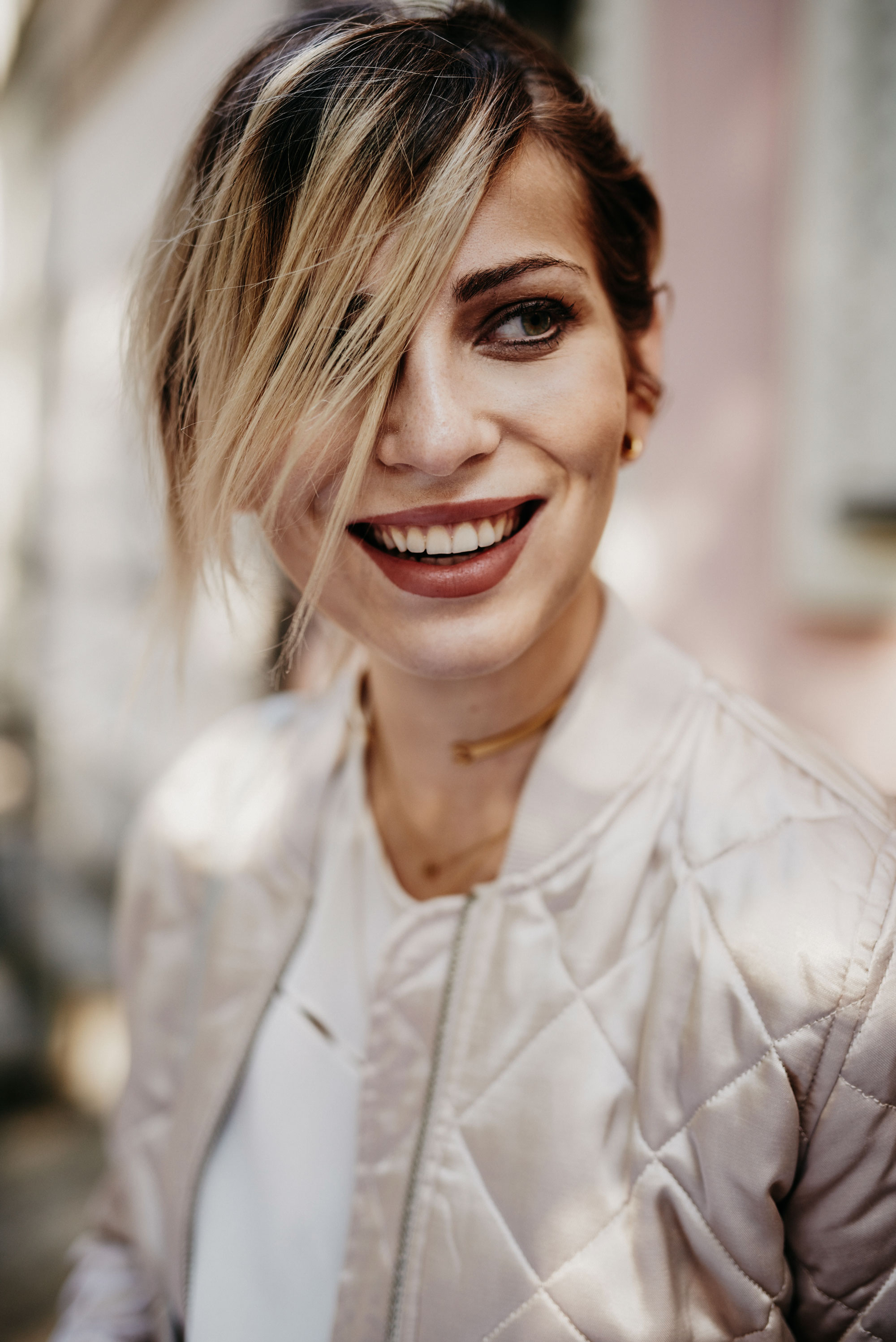 outfit: from head to toe in pink, rose | fashion | location: Berlin Nikolaiviertel | satin bomber jacket from Topshop | find more pictures on my blog