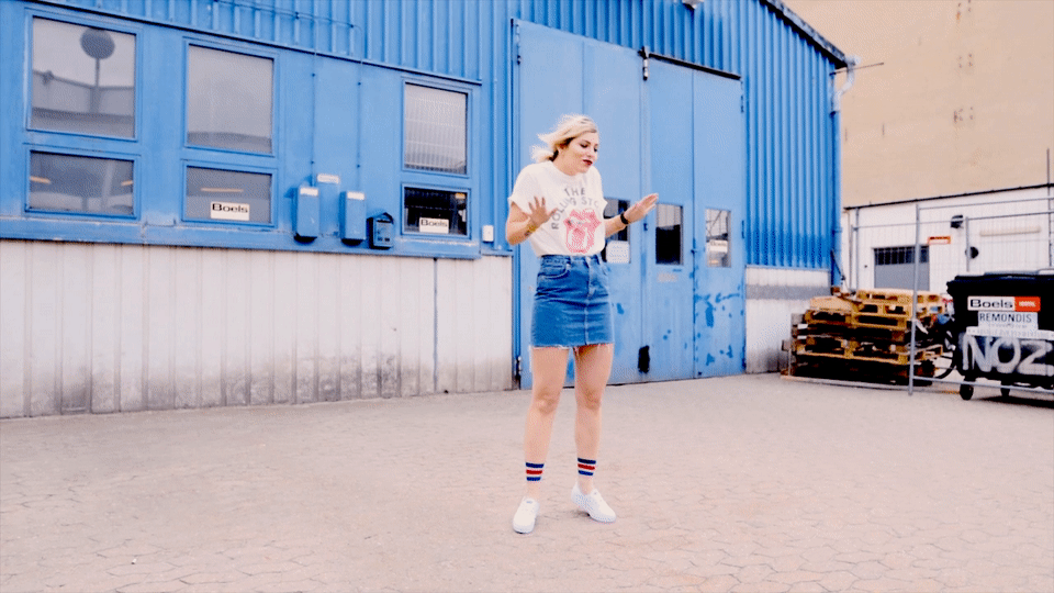 Keds Ladies First Campaign | Keds sneakers | style: casual blue, american | outfit video gif