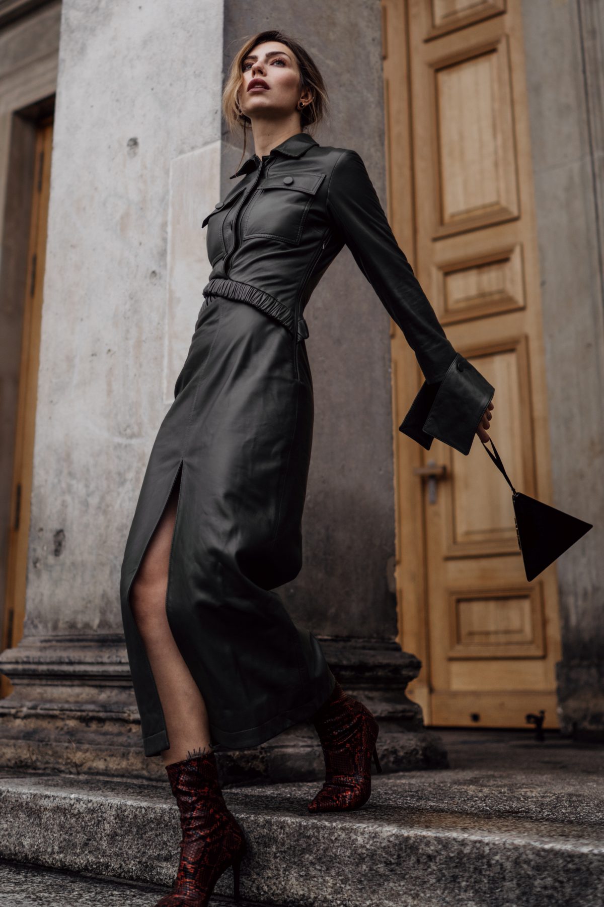 The Green Leather Dress